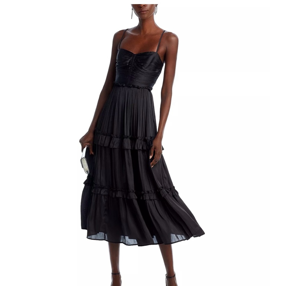 AQUA  black satin dress worn once